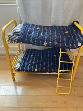 American Girl Navy Bunk Bed Sleep Set with Multicolor Accents vintage
